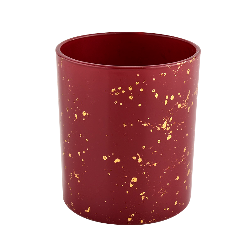 Wholesale empty 290ml red glass candle jar