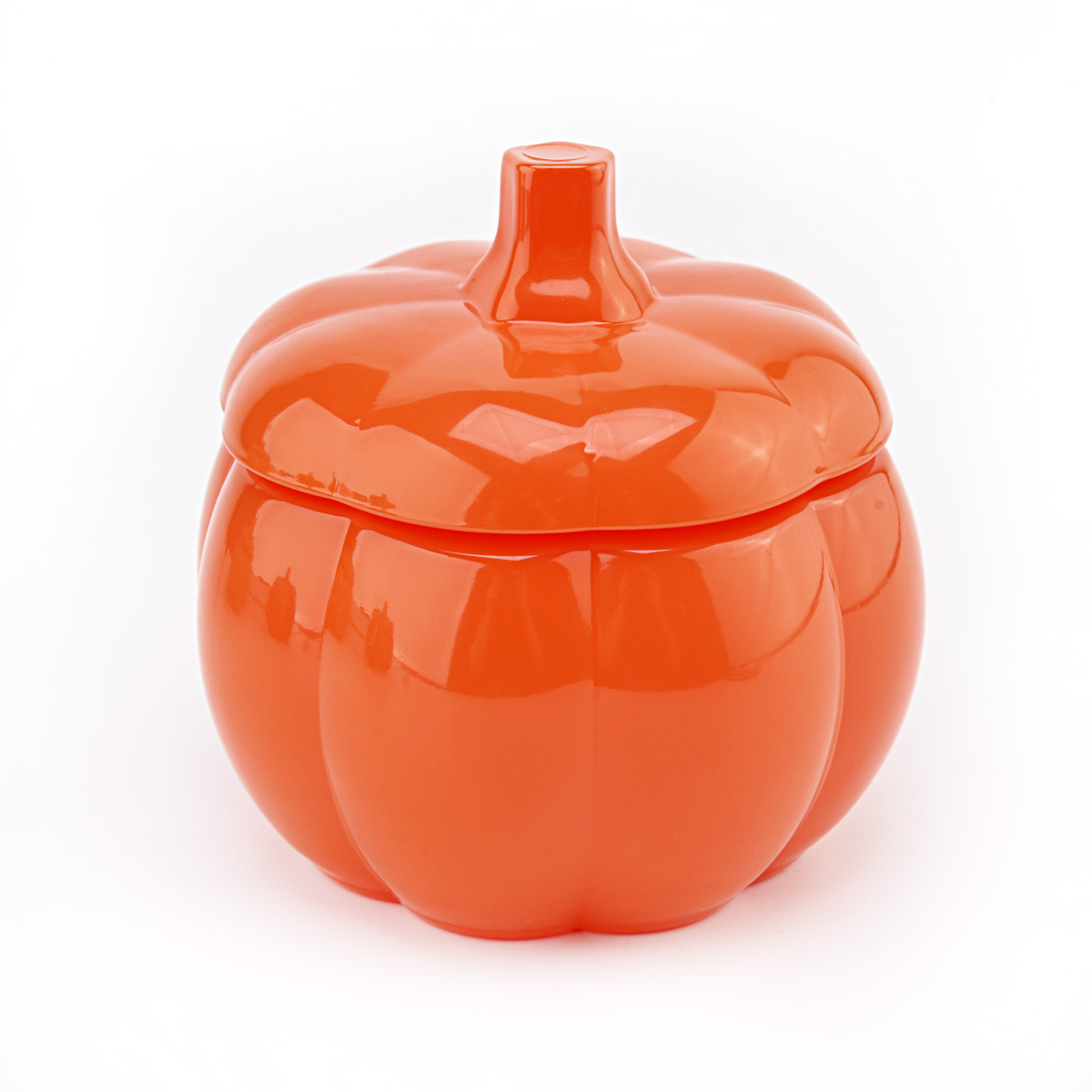 Halloween Orange Pumpkin Shaped Jar for Candle Glass Candy Jar with Lid