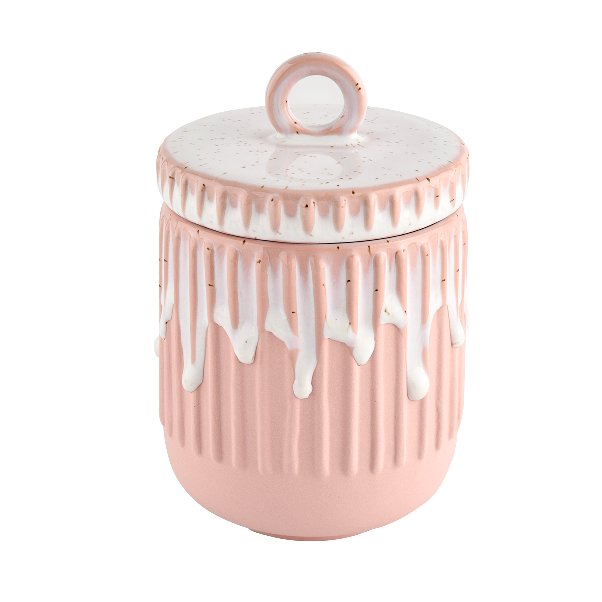 14oz ceramic candle holder pink frosting ceramic jars wholesale