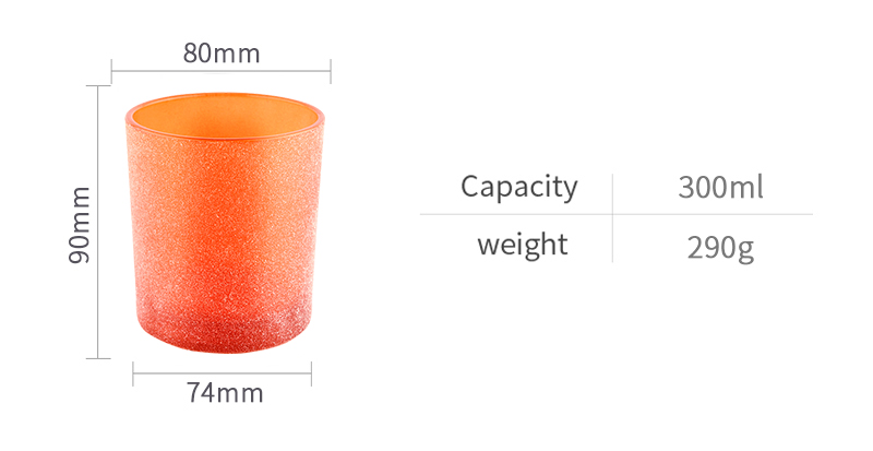 8oz Matte Orange Frosted Glass Candle Jars