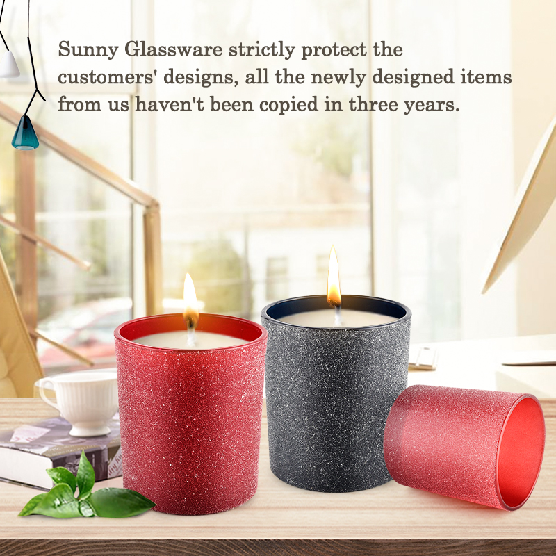Wholesale Luxury Custom Empty Red Candle Holder Glass Candles Jars