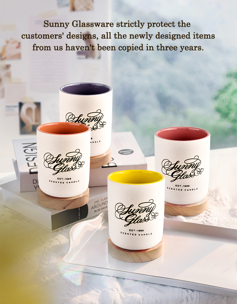 Custom Logo Exclusive Label Candle Vessels Empty Ceramic Jars For Candles