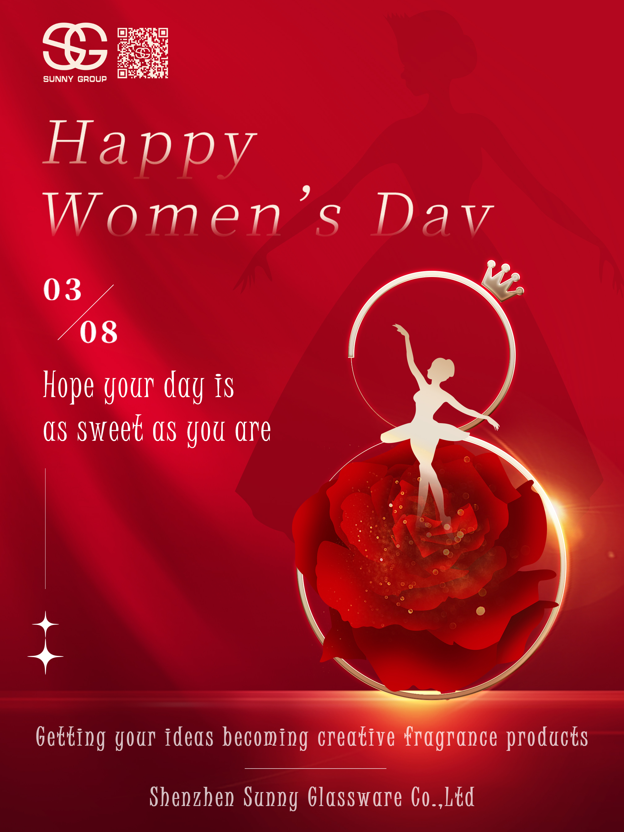 Sunny Glassware heart Department staff, welcome Women's Day Sunny Glassware heart Department staff, welcome Women's Day