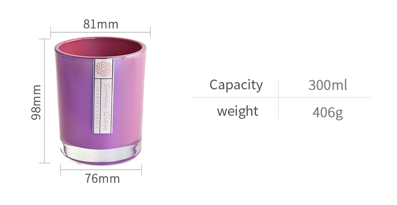 Multicolored ion plating for wedding decoration round glass candle holder