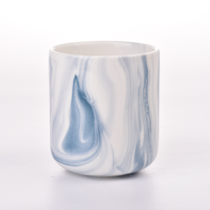 Hot sale 12oz light blue ceramic candle jar