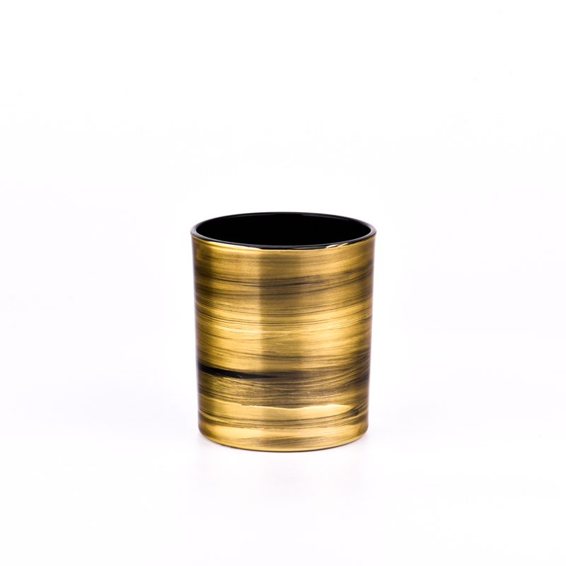 New 300ml gold glass candle jars with electroplating imitation effecting