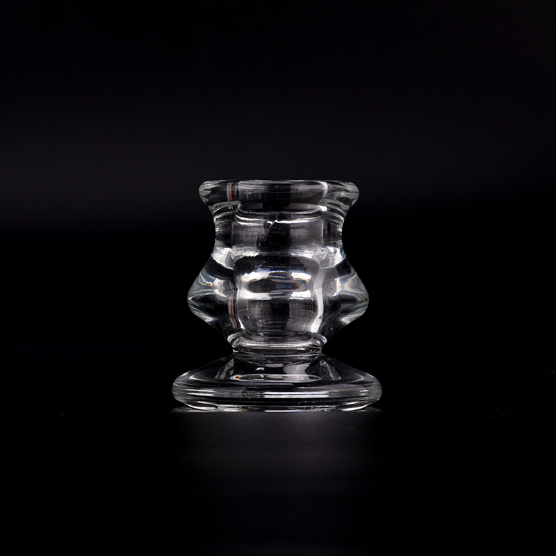 New small clear glass candlestick holder luxury design candle holder