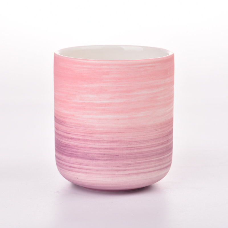 New design pink ceramic candle vessels for candle making wholesale