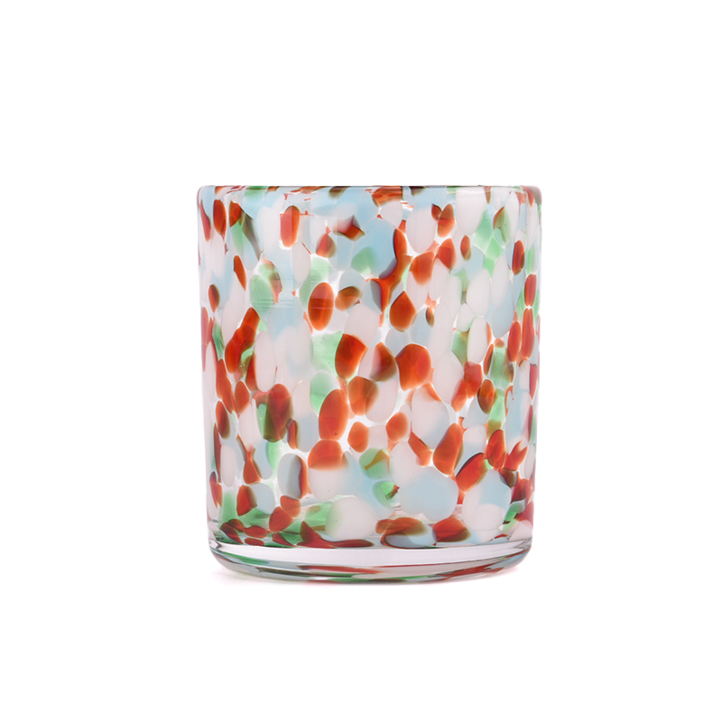 529ml colored speckled glass candle jar for home decoration