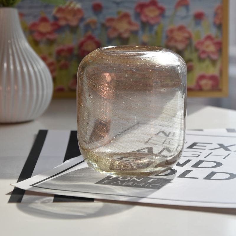 Wholesale fine flash cylindrical glass candle jar round bottom wholesale