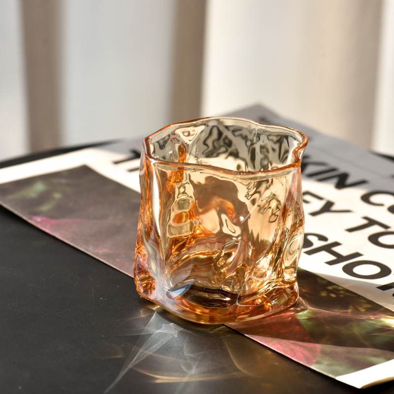 Irregular Contour Light Color Clear Glass Container Scented Candle Jar Wholesale