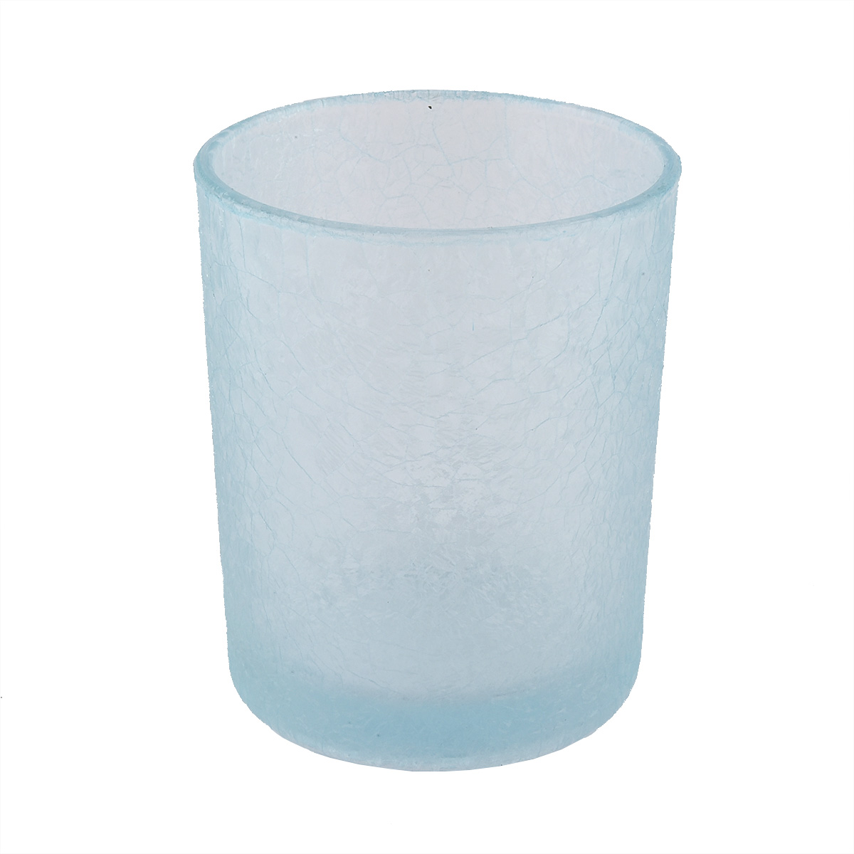 350ML Popular frozen outside and spray translucent silver inside cylinder wholesale glass candle holder