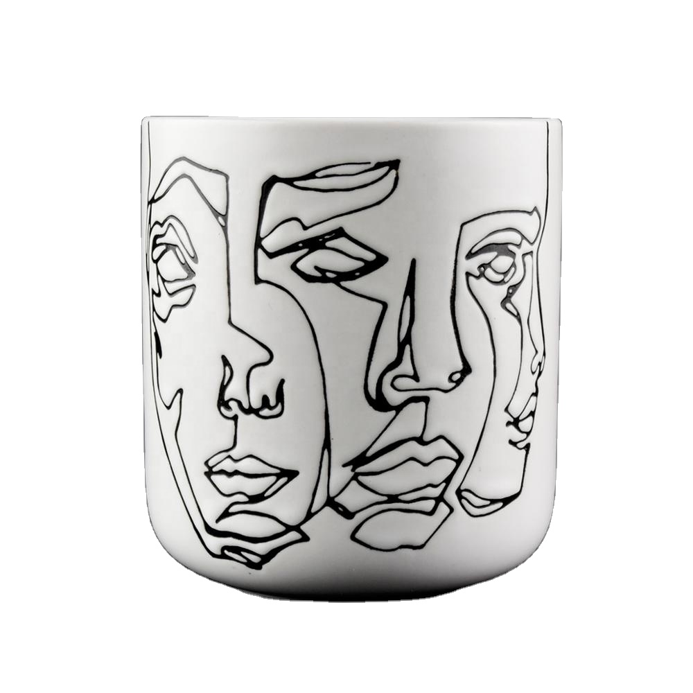 Wholesale Nordic popular home decor luxury unique ceramic candle vessel