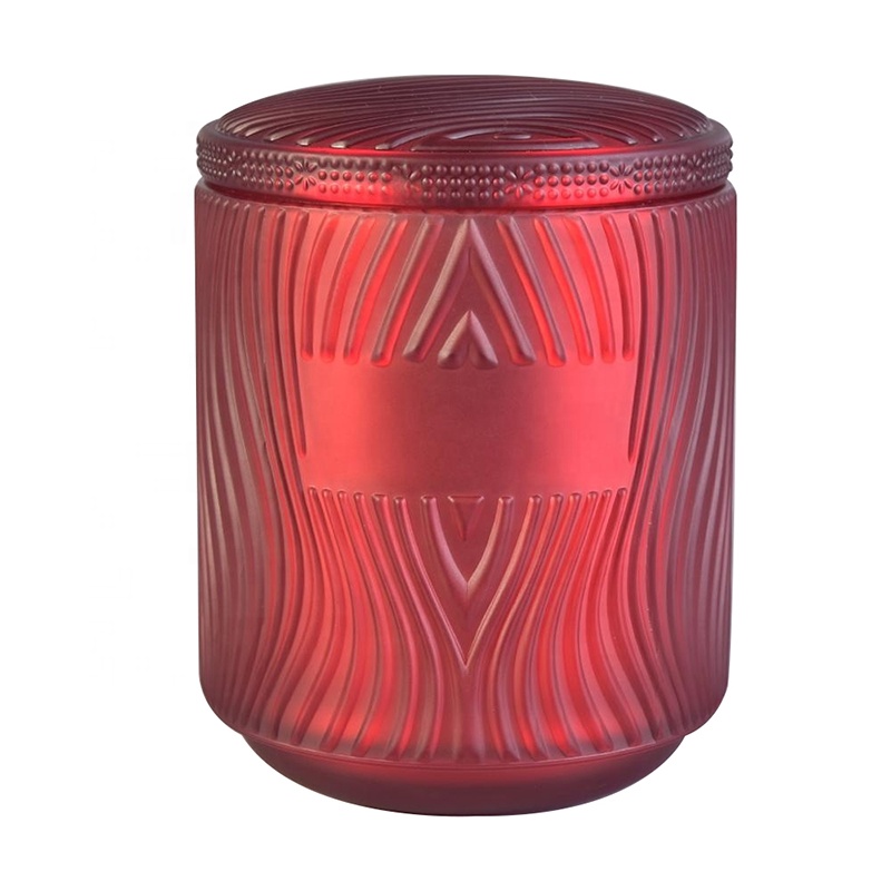 Luxury engraving candle bottle decorative glass jars lids in bulk