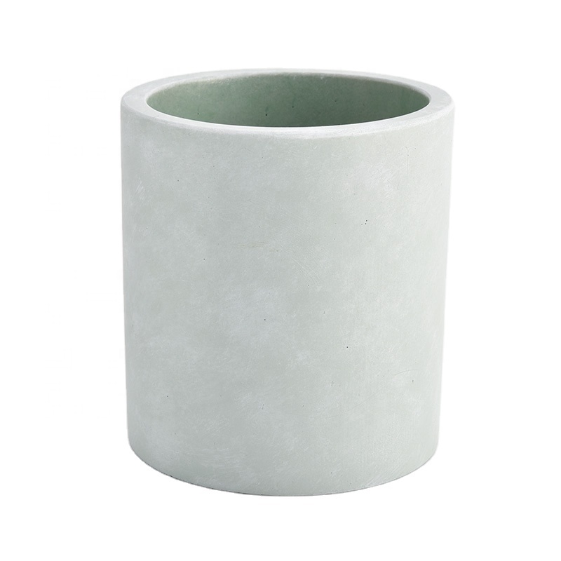 decorative green concrete candle bowl luxury empty candle concrete candle holders