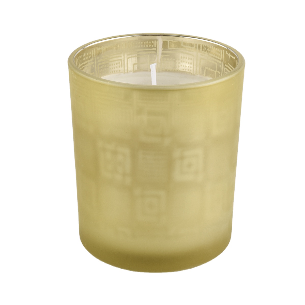 Sunny votive empty golden frosted candle jar glass