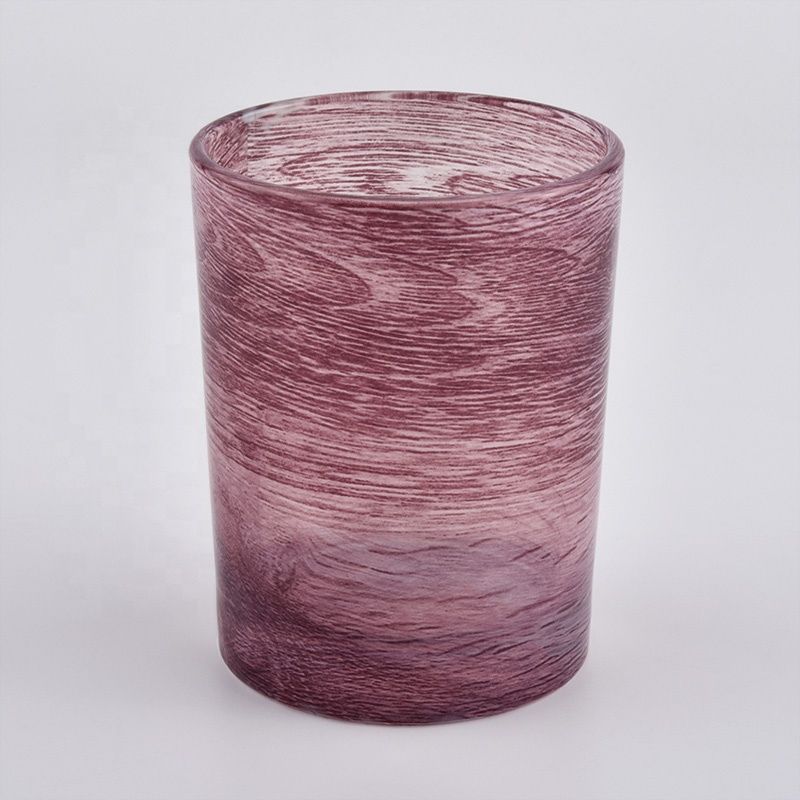 elegant glass candle jars with ombre color