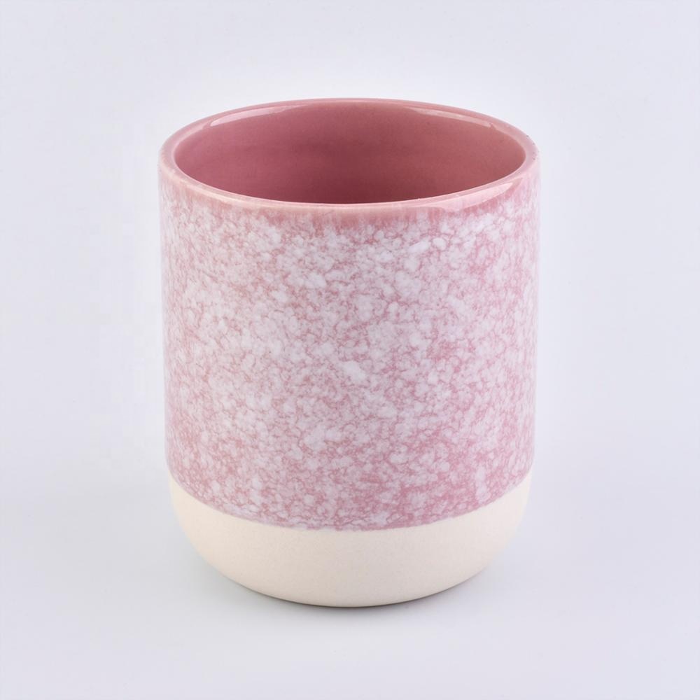 Home decoration matte pink ceramic candle vessel 8oz 10oz