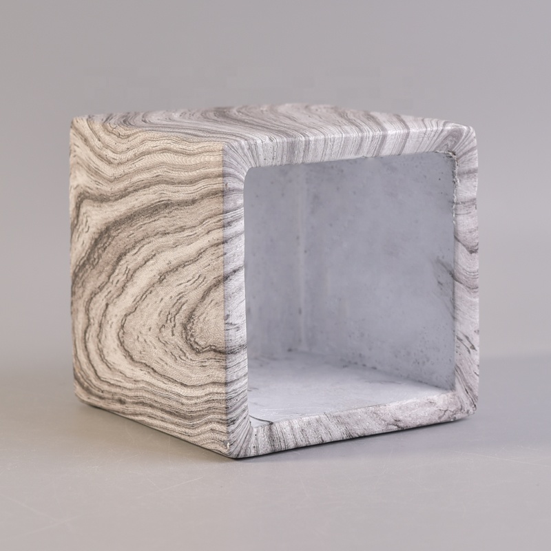 Square vintage cement candle holders wedding