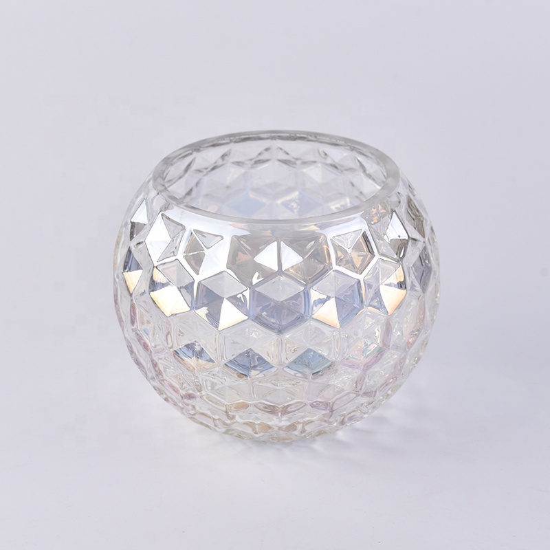 Empty embossed candle container scented glass candles vessel home decoration