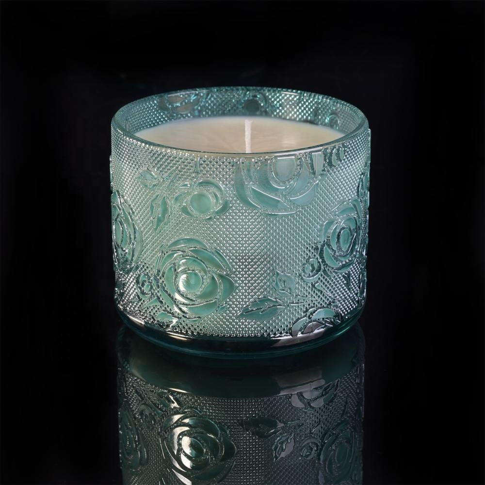 Sunny wholesales rose tealight glass candle jars 10oz 20oz
