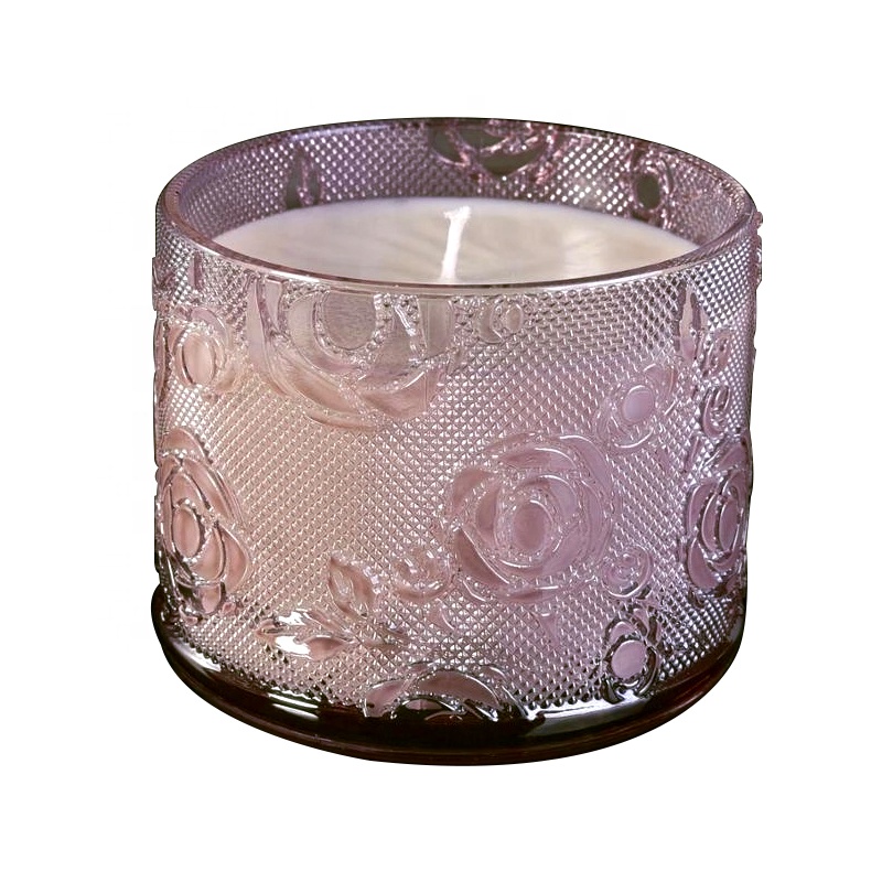 Sunny new design tealight pink rose candle glass holders