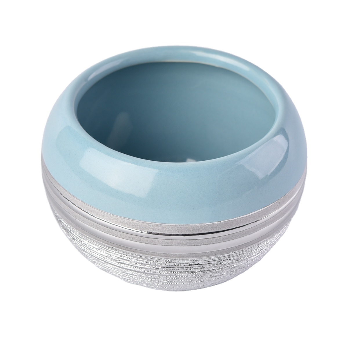 Wholesales antique color glaze custom plating ceramic candle jars holder