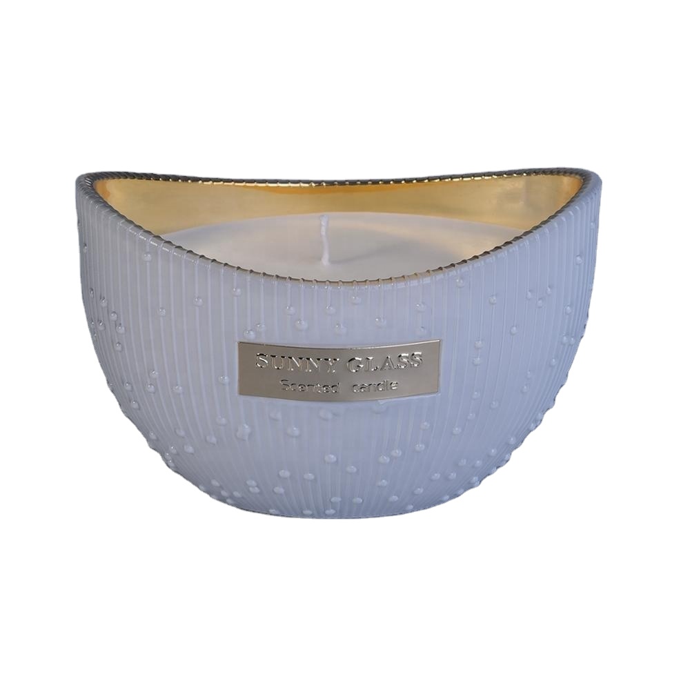 Sunny design white decorative scented glass candle jar