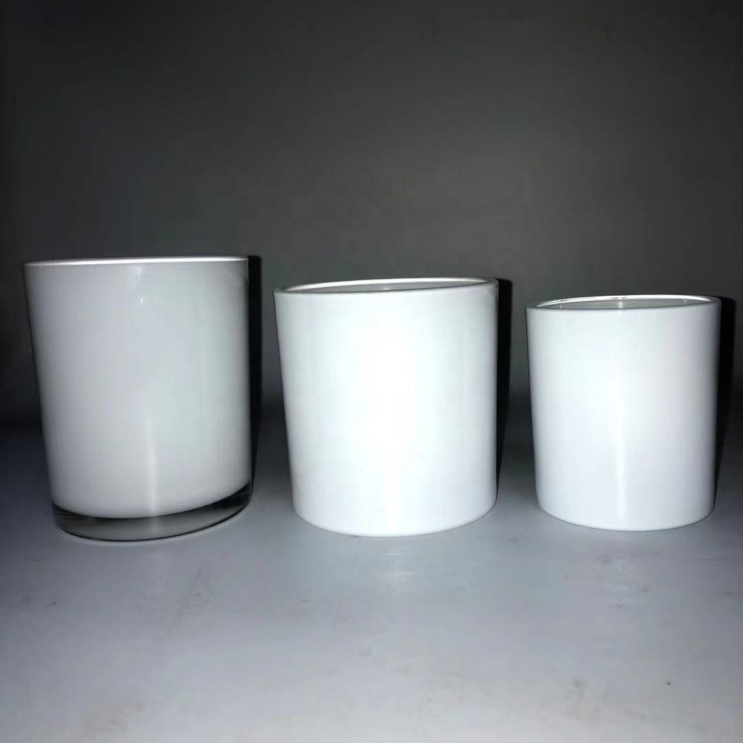 Empty White Glass Candle Jar For Candle Making