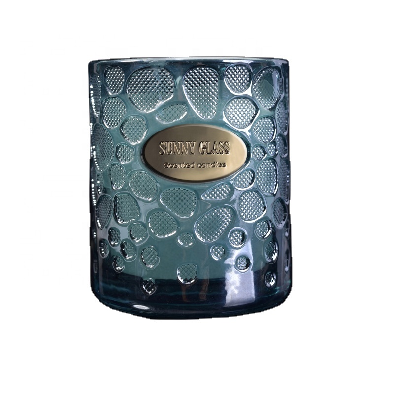 New design luxury tea light blue glass candle jars in bulk 8oz