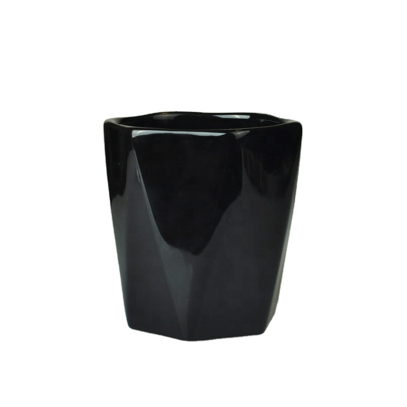 unique black Custom empty Ceramic Candle Jar