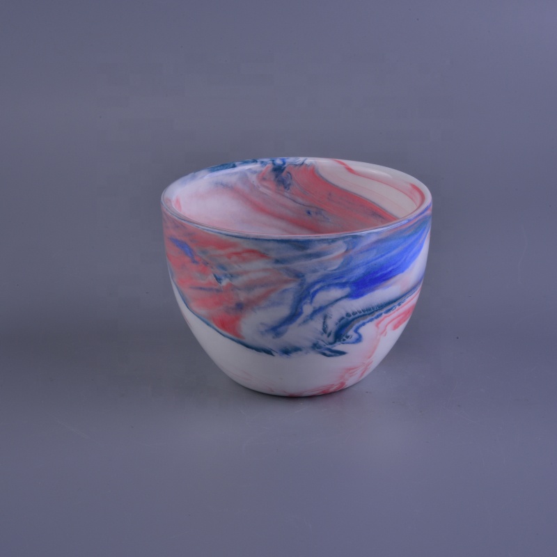 Home decor rainbow empty tealight ceramic tin candle jar