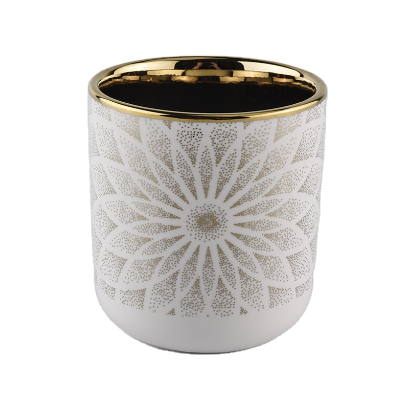 Factory price luxury empty white ceramic candle vessel holders