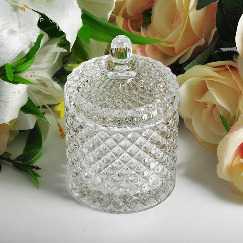 Sunny geo luxury tealight candle glass holder with cover