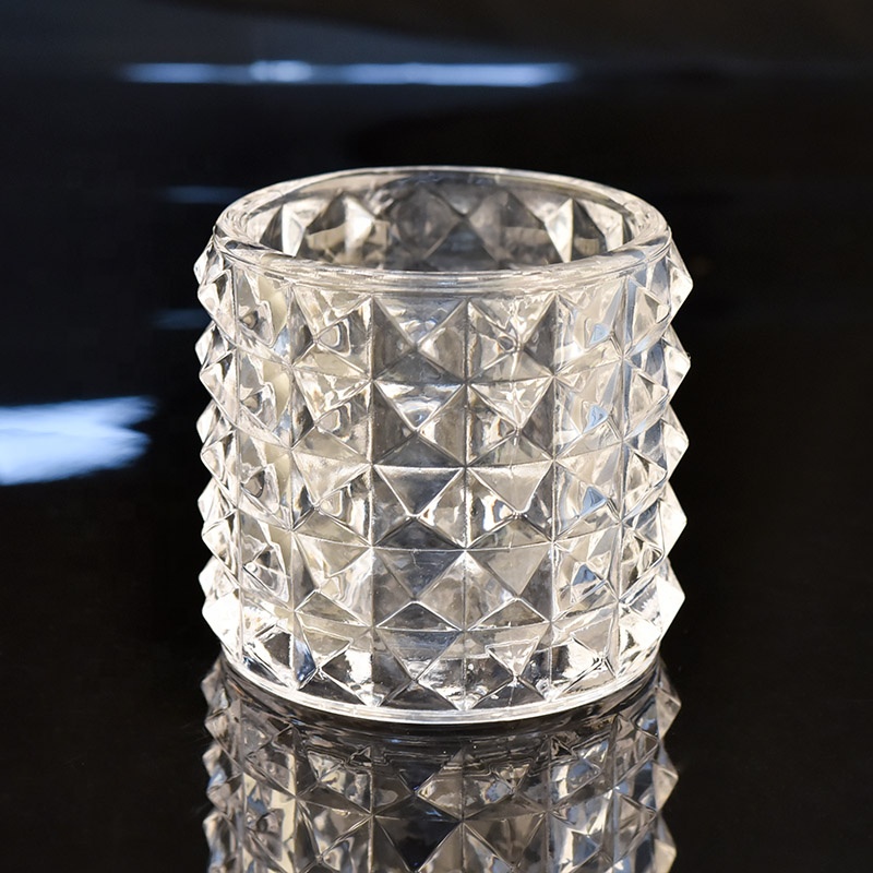 Newly engraving crystal glass candle jar for candle making