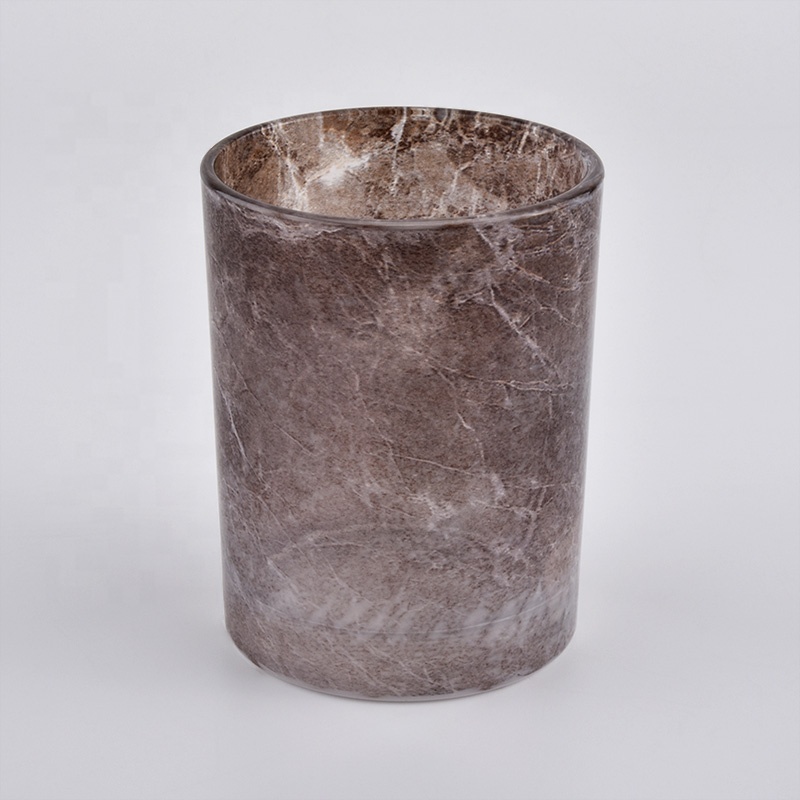 gray ombre color glass candle vessel