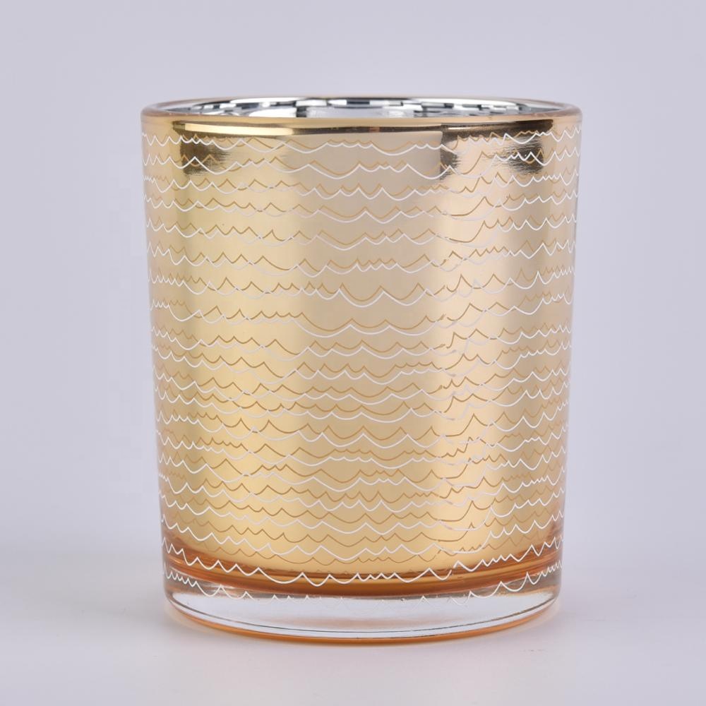 Sunny custom spraying gold candle glass jar wholesales