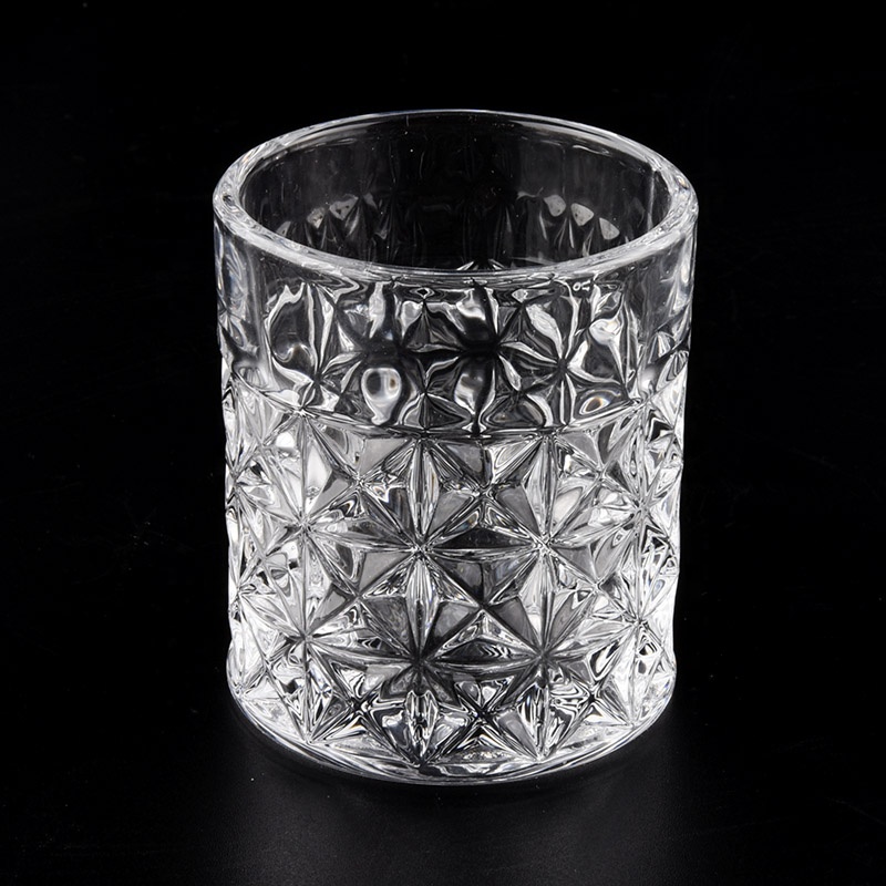 100ml Crystal geometric custom glass candle jar
