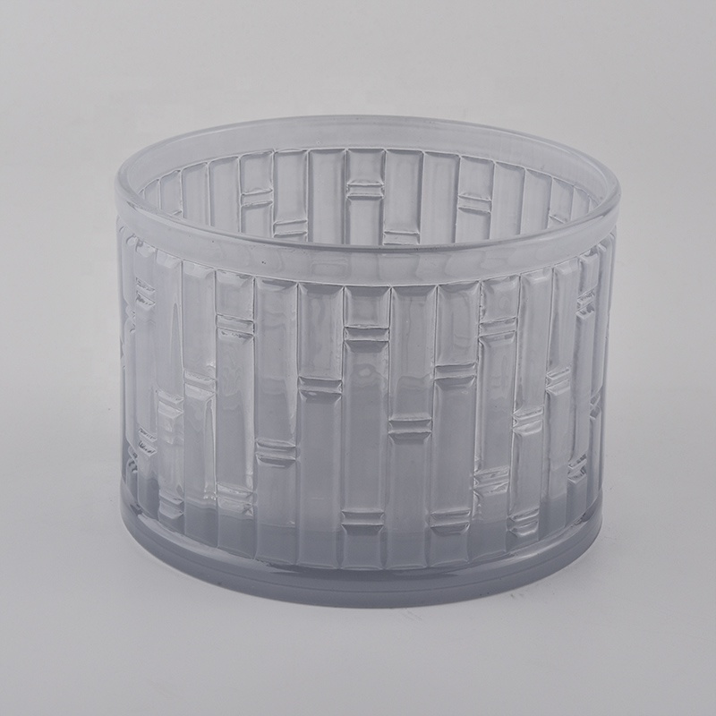 frosted colored glass candle jar