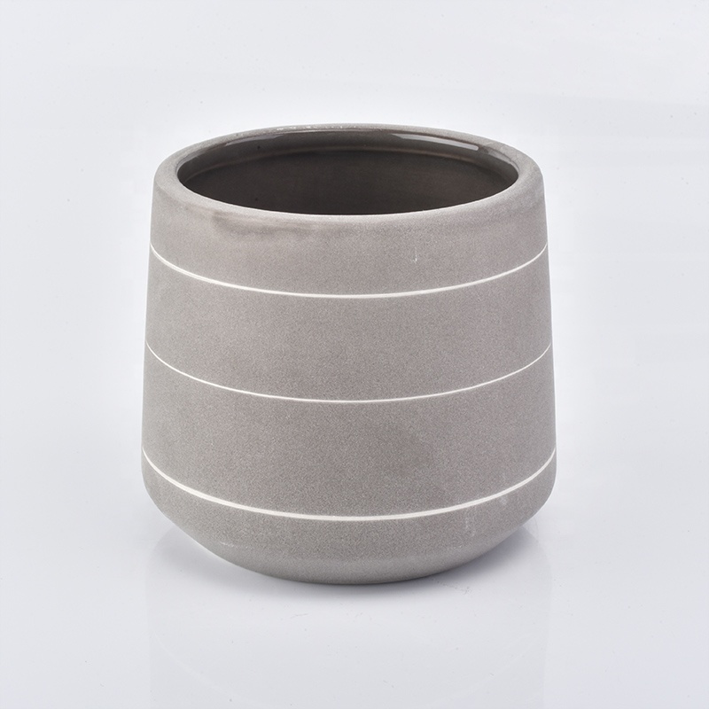500ml Grey ceramic candle jar matte