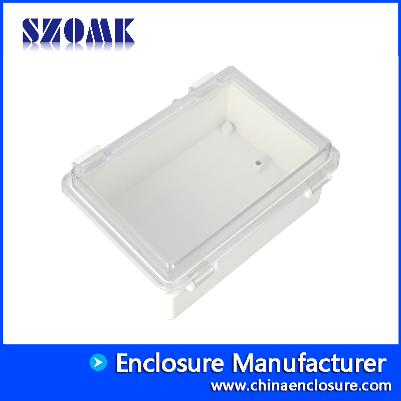 Szomk 지우기 커버 방수 인클로저 힌지 전자 악기 하우징 야외 플라스틱 상자 AK-01-70 170*120*72mm