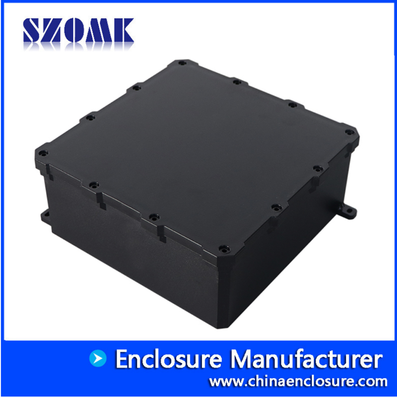 Material de PC, carcasa negra resistente a la intemperie para PCB SZOMK, caja de carcasa de instrumento de plástico impermeable para exteriores, AK-BW-09 174*174*73mm