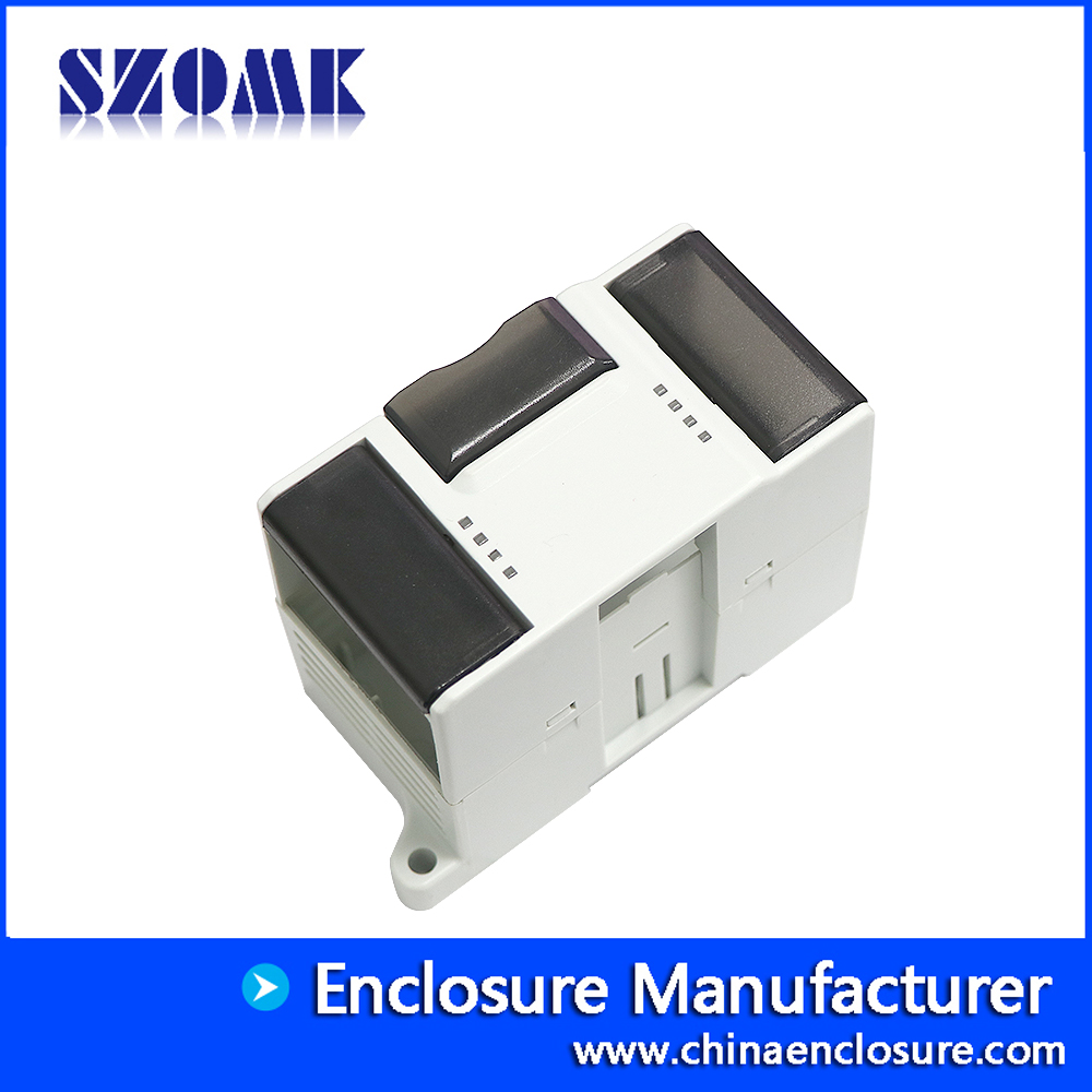 High quality din rail plastic box with plc terminal blocks AK-DR-18 110x65x50mm