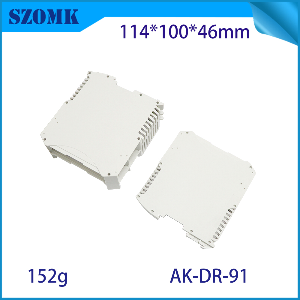 150*108mm AK-DR-90 Black Vertical Din Rail PVC Tray Mounting Feet PA Housing Parts For Pcb Din Rail Installation - COPY - k6tjv1