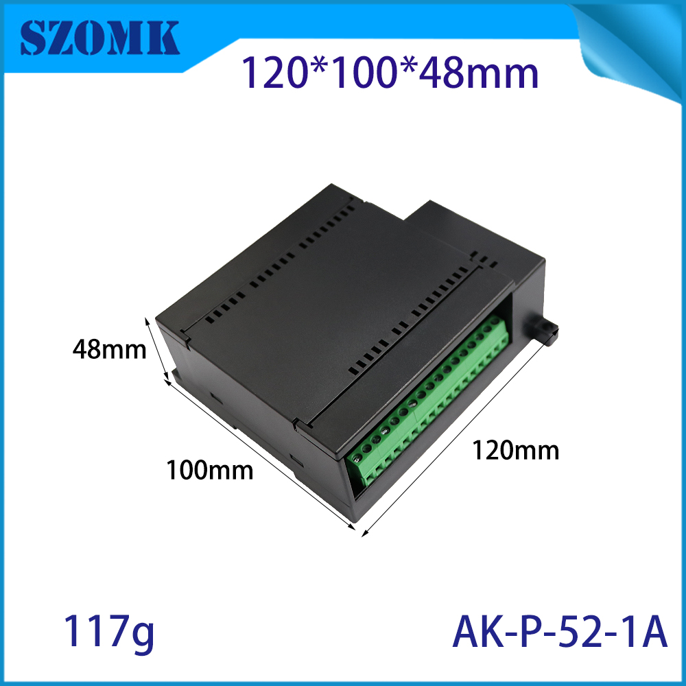 120*100*48mm AK-P-52プロジェクトコントロールボックスプラスチック分離バリアモジュールターミナルブロック付き電気DINレールエンクロージャー