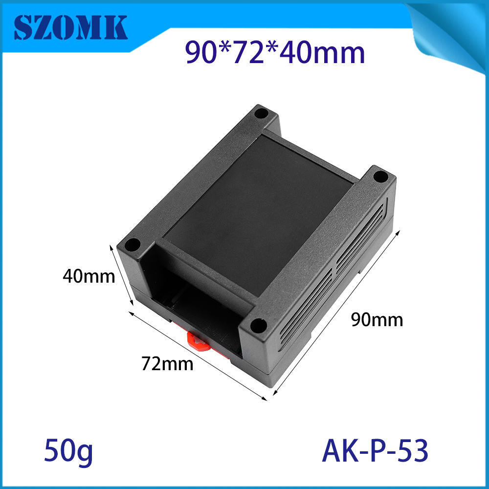 90*71*40mm AK-P-53プラスチックDINレールPLCエンクロージャーコントロールボックス用電子機器PCB用