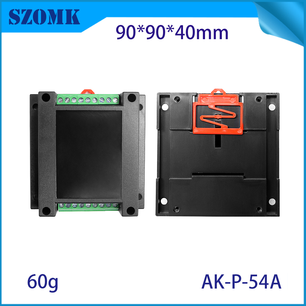 90*90*40mm AK-P-54A付きターミナルブロックABS回路基板ボックスPLCプラスチックDINレールコントロールボックス