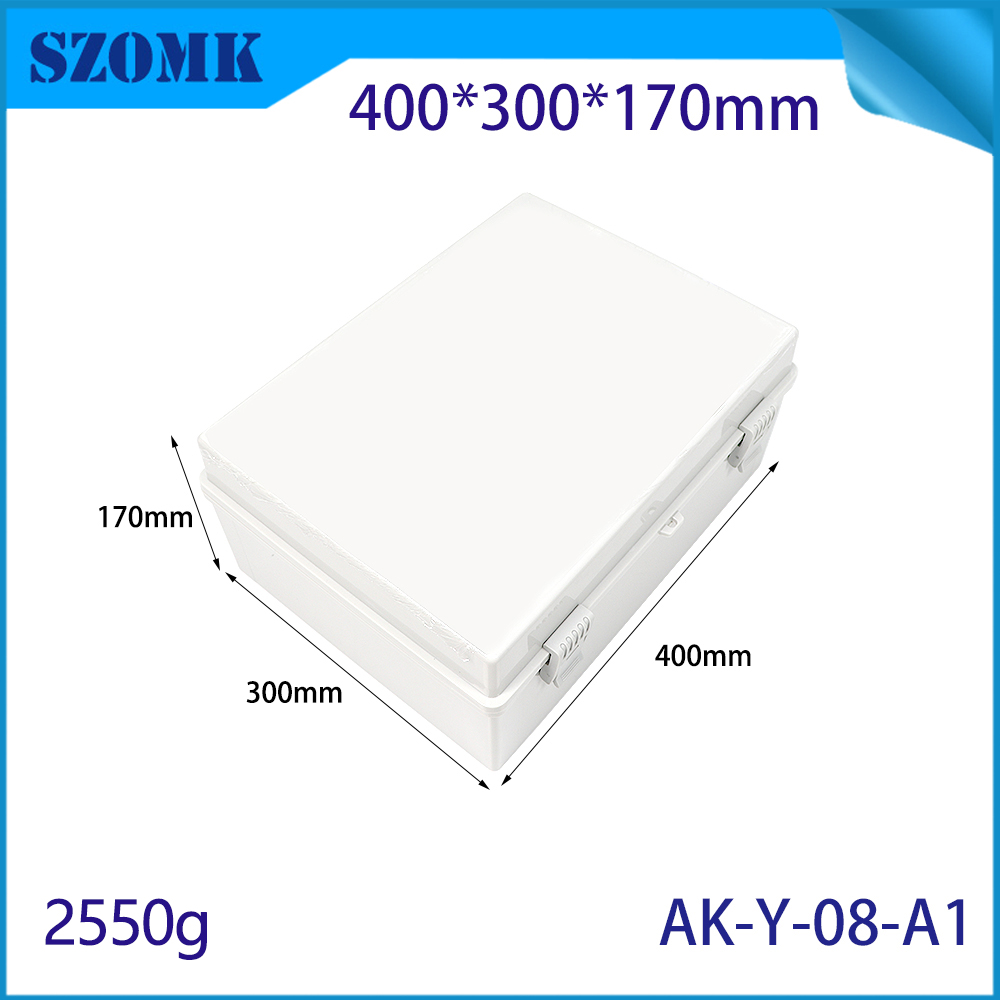 Caja de unión eléctrica impermeable de plástico IP67 AK-Y-08A1 400x300x170 mm de plástico impermeable
