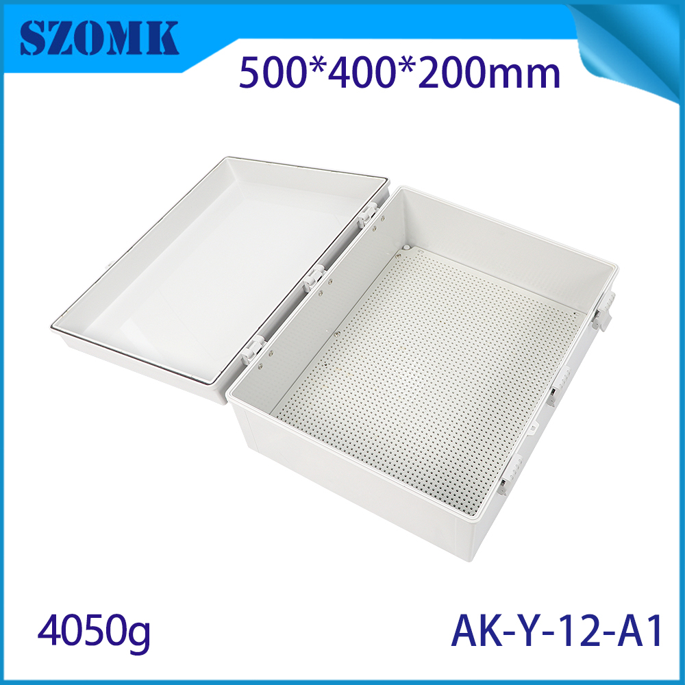 AK-Y-12A1 IP67 ABS Plastic Electronic Hoiling Caja de la caja de la caja para equipos eléctricos antidustes impermeables 500x400x200 mm