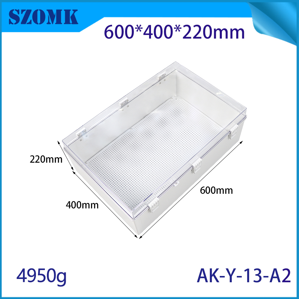 AK-Y-13A2 투명 뚜껑 래치 스위치 박스 전기 캐비닛 인클로저 상자 전기 제어 상자 600x400x220mm